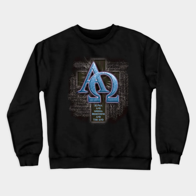 Jesus - Alpha and Omega Crewneck Sweatshirt by PacPrintwear8